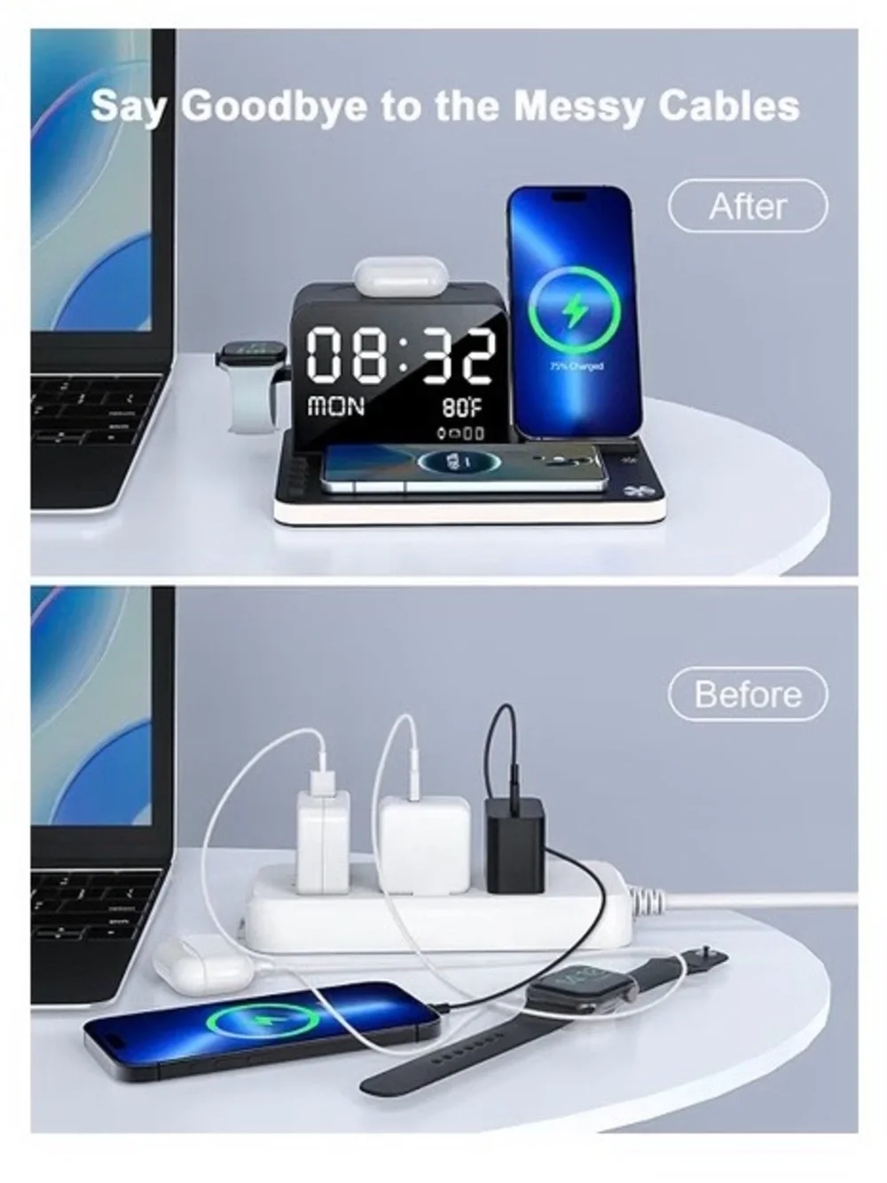 7-in-1 Wireless Charging Station for Multiple Devices, Wireless Charger.New